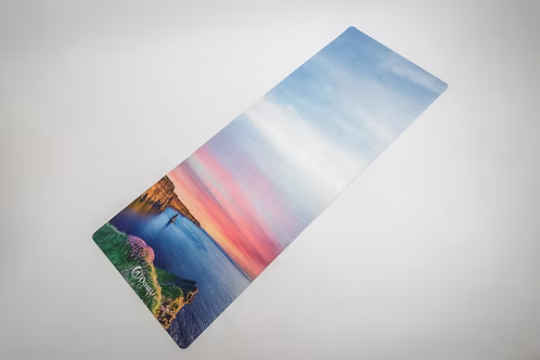 Cliffs of Moher yoga mat by Dara Mats, Irish Atlantic cliff artwork on premium microsuede