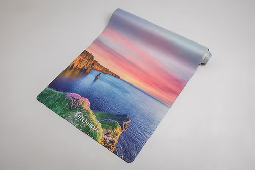 Cliffs of Moher yoga mat by Dara Mats, Wild Atlantic Way design shown in full