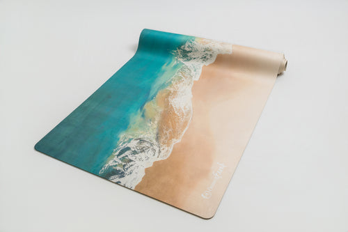 Breath of the Sea yoga mat laid out in a home practice space