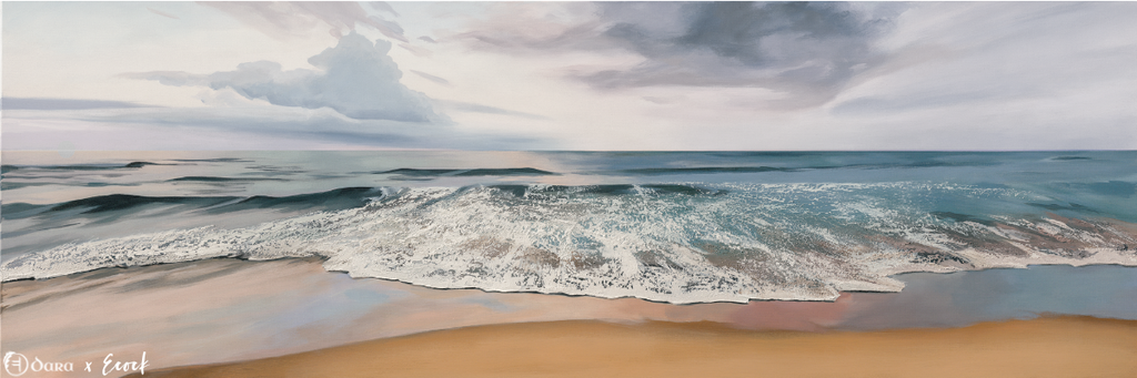 Horizon's Edge yoga mat, original artwork by Lillian Ecock